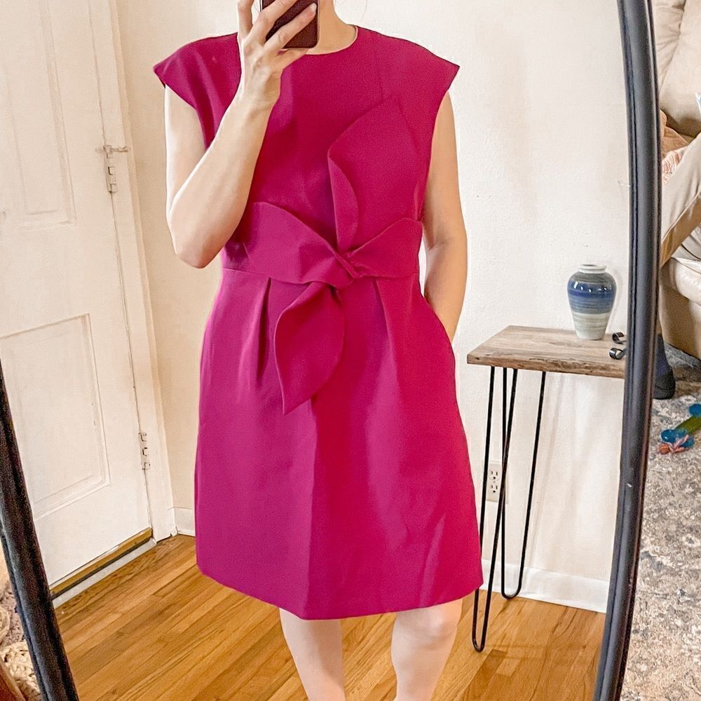 Ted Baker Fuchsia Cap Sleeve Cocktail Dress Bow